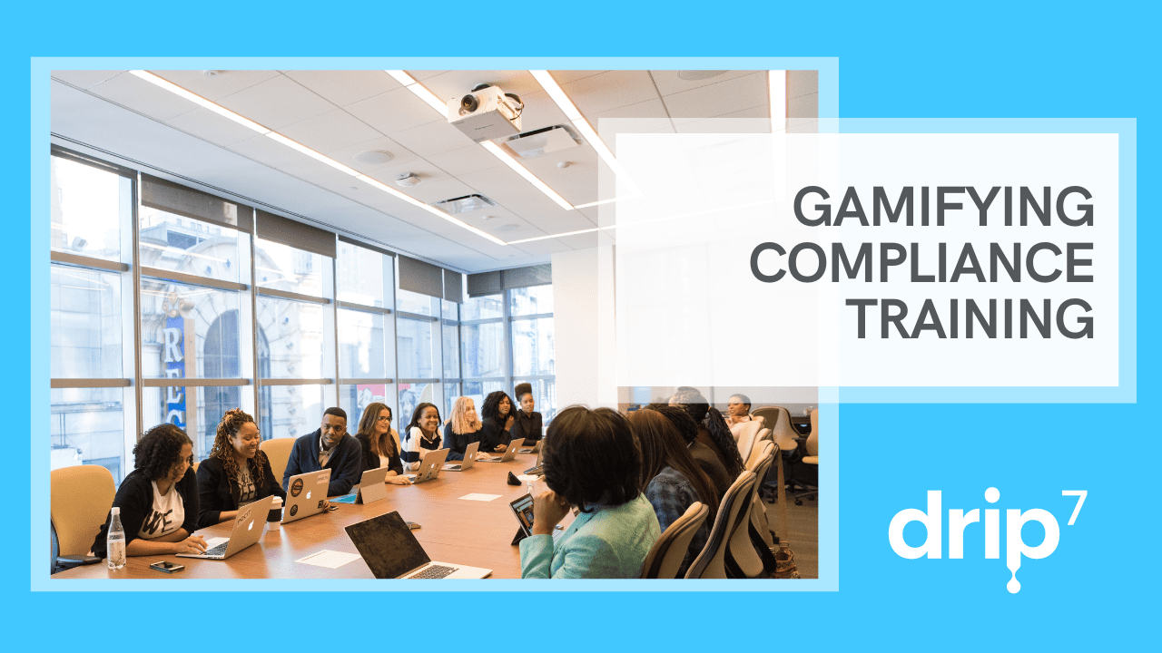 A team meets to discuss the latest round of company compliance training